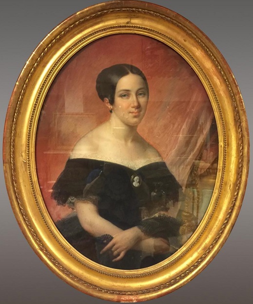 Portrait of a Woman, dated 1858, by Edouard Masson (1881 - 1950)  ***Portrait for Sale***   ***Contact Gallery***  Antiquites Bouley  Villeurbanne, France    Price:1980 € 